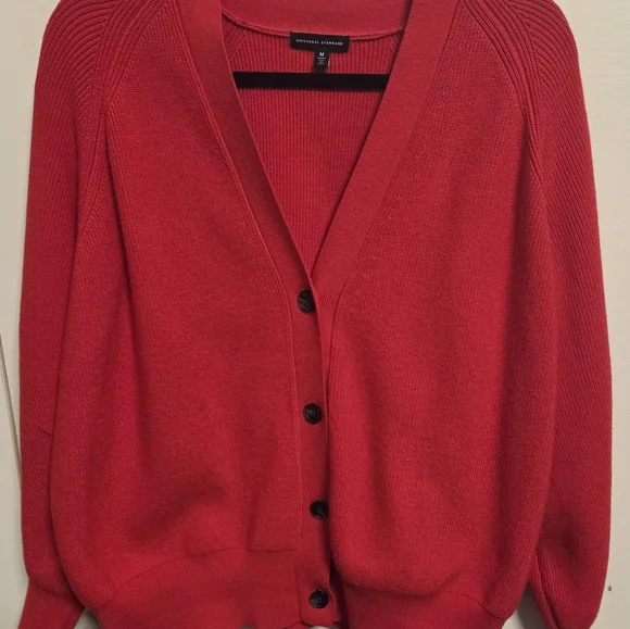 M Universal Standard V-Neck Cardigan In VIBRANT Orange - Picture 1 of 7